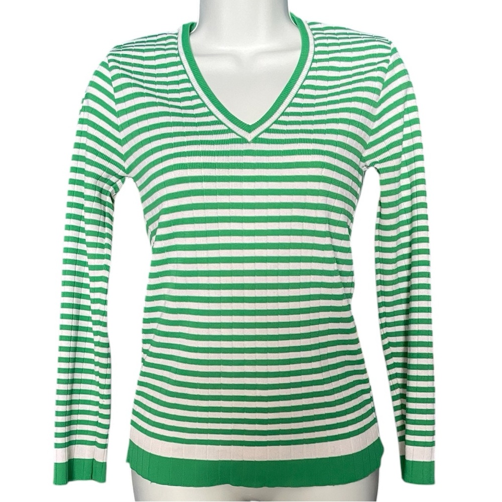 Hooper vintage 80s striped Kelly green sweater